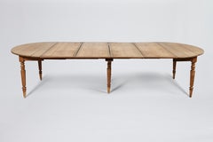 Antique 19th C. English Oak Expandable Dining Table with Four Leaves