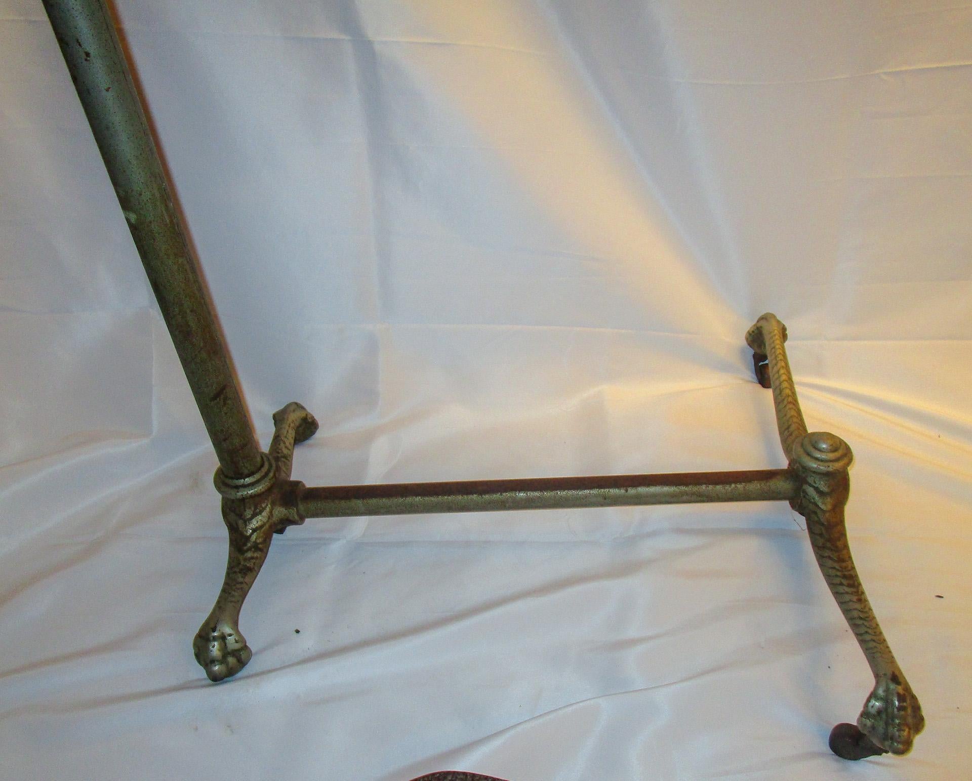 19th C English Oak Reading Table on Cast Iron Base with Ball and Claw Feet In Good Condition In Savannah, GA