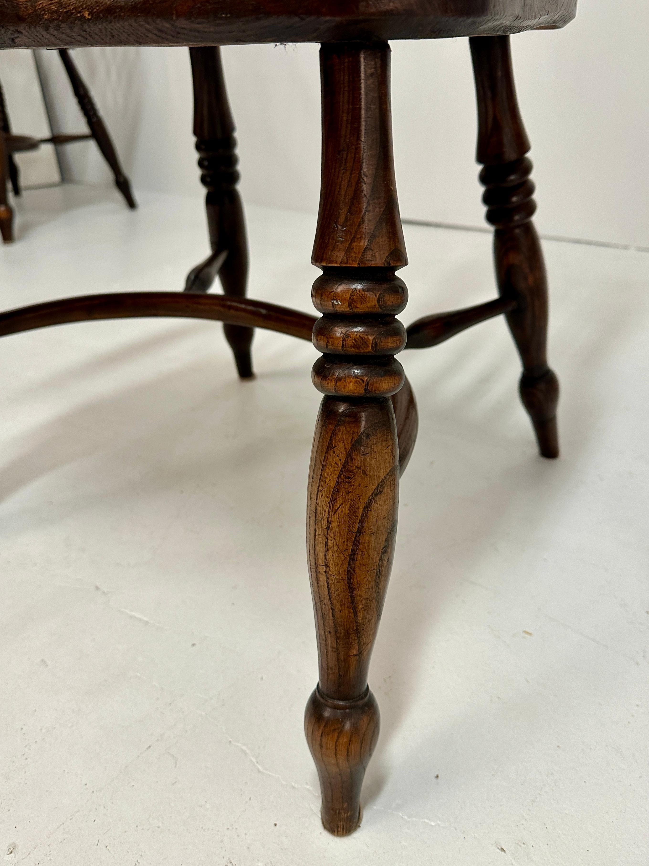 19th C English Oak Windsor Chairs - Set of Six For Sale 9