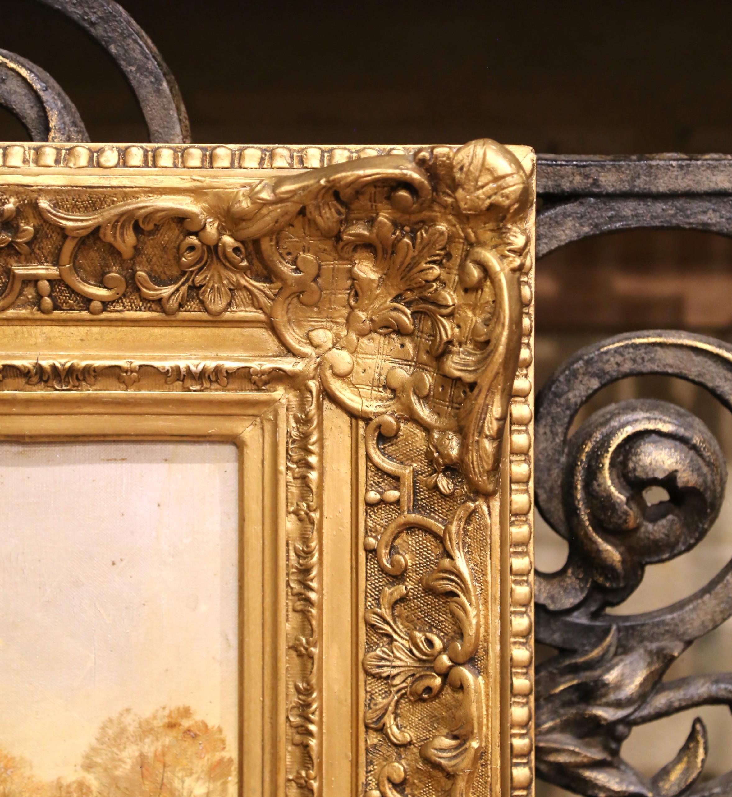 A.C. English Oil on Canvas Equestrian Hunt Scene in Gilt Frame, Signed Reeves en vente 1