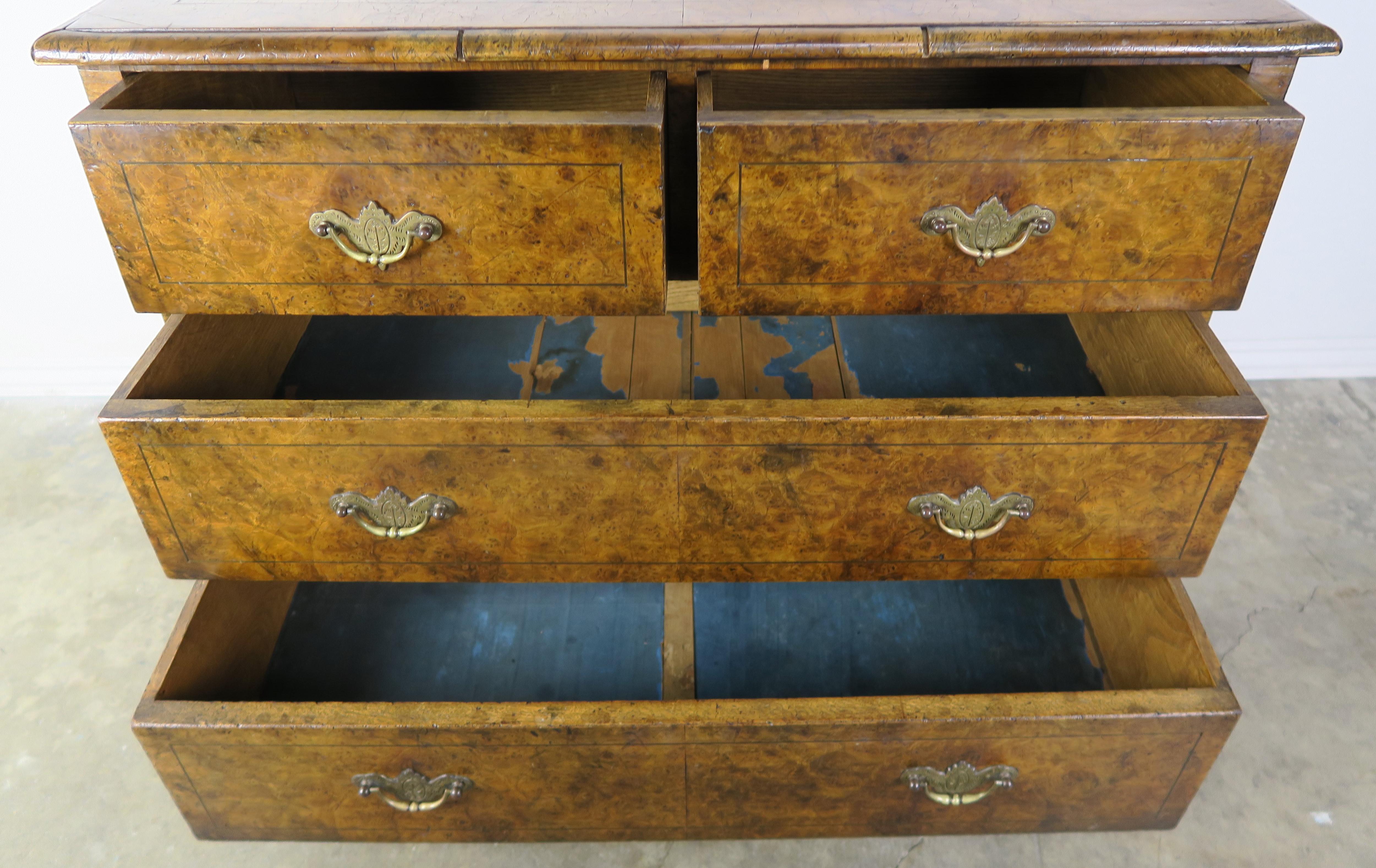 Other 19th Century English Oyster Veneered Chest of Drawers