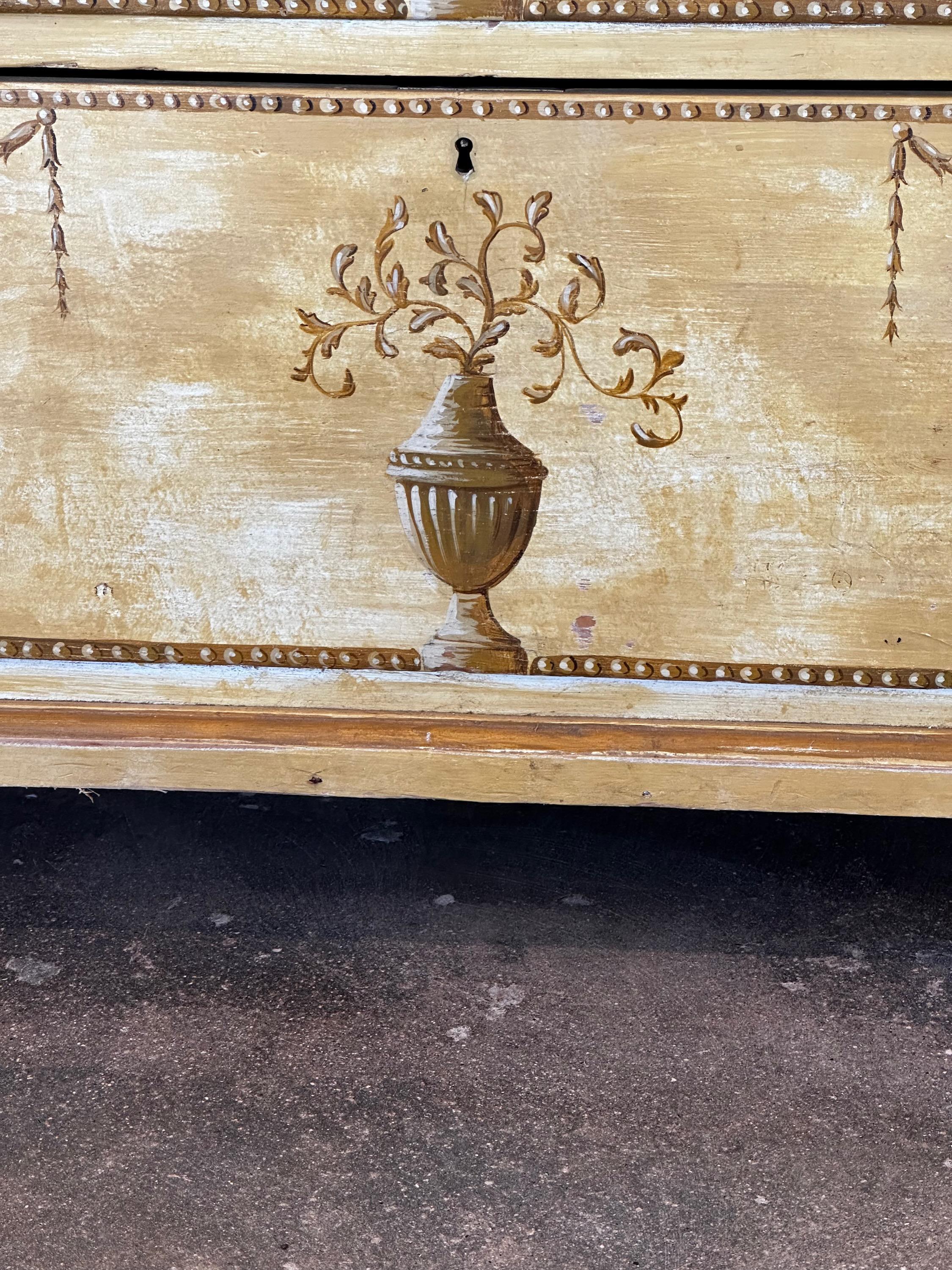 British 19th C. English Painted Chest For Sale