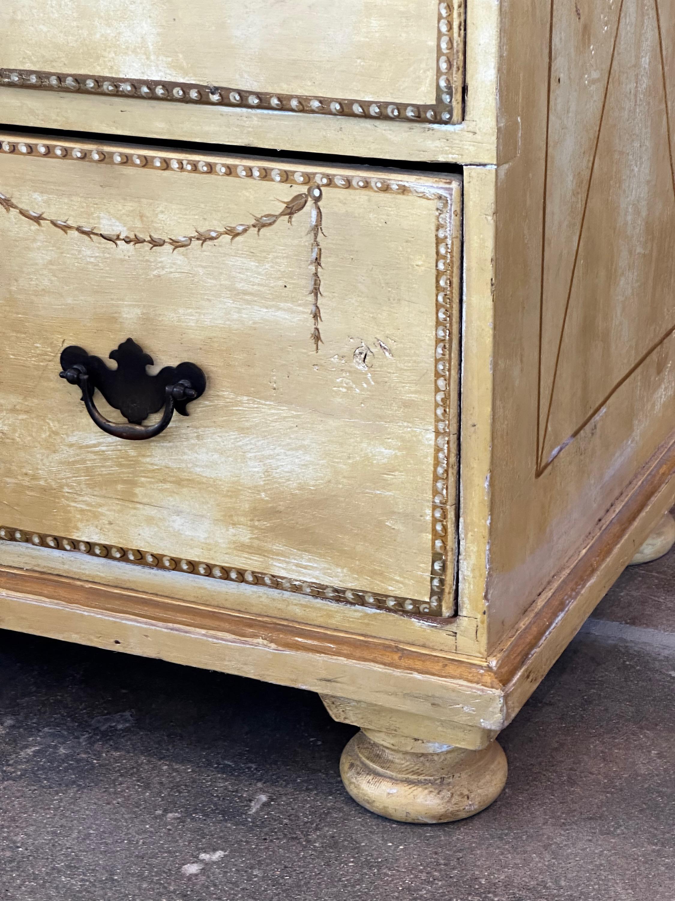 19th C. English Painted Chest For Sale 2