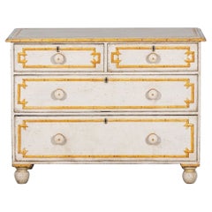 19th C English Painted Faux Bamboo Chest Drawers