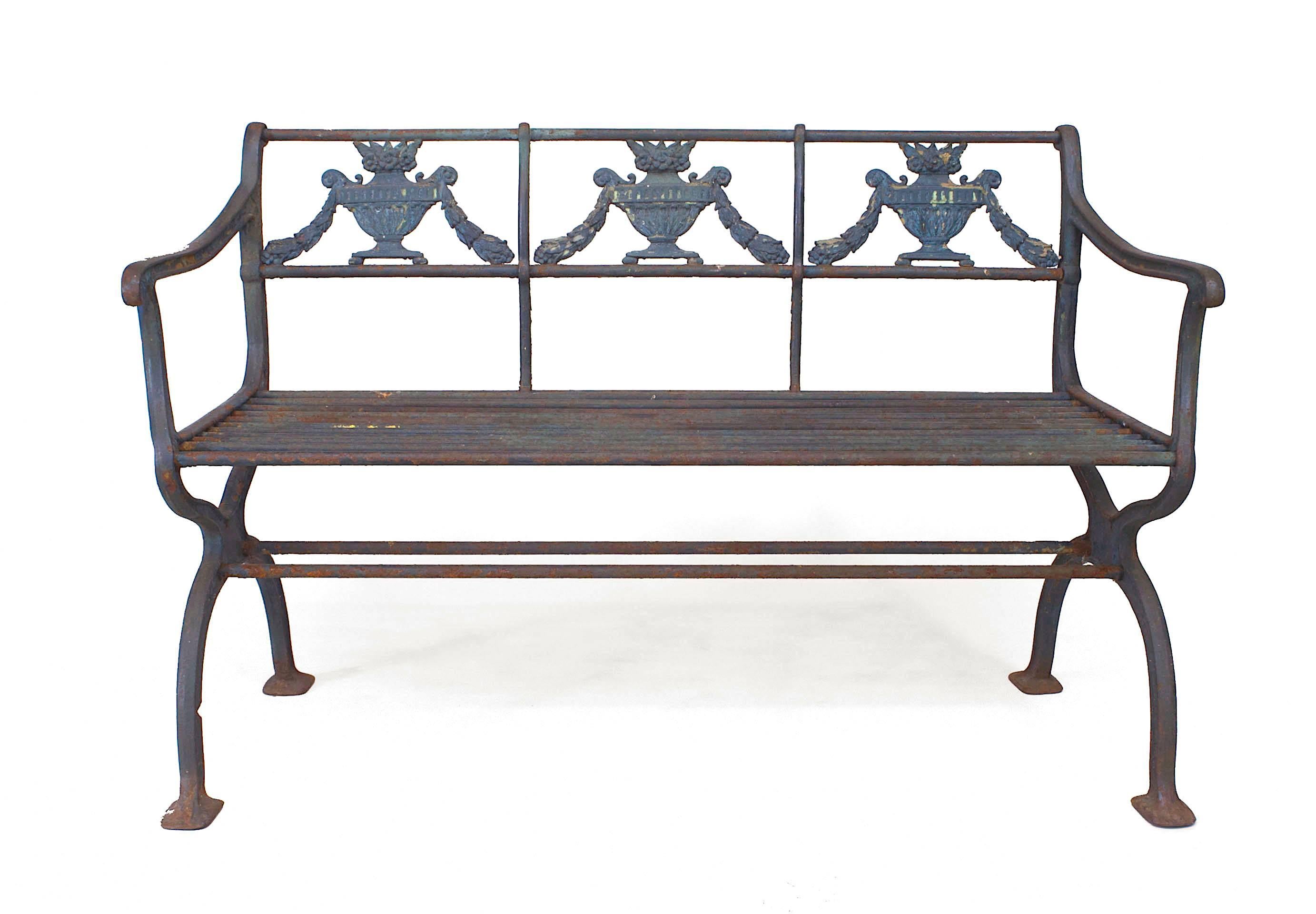 Hand-Painted English Victorian Iron 5-Piece Living Room Set For Sale