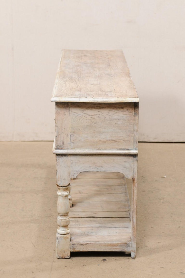 19th C. English Painted Wood 3Drawer Wall Console Table w/ Lower