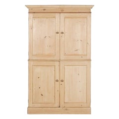 Antique 19th C English Pine Linen Press