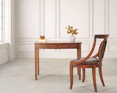 19th C. English Regency Bow Front Side Table or Small Desk
