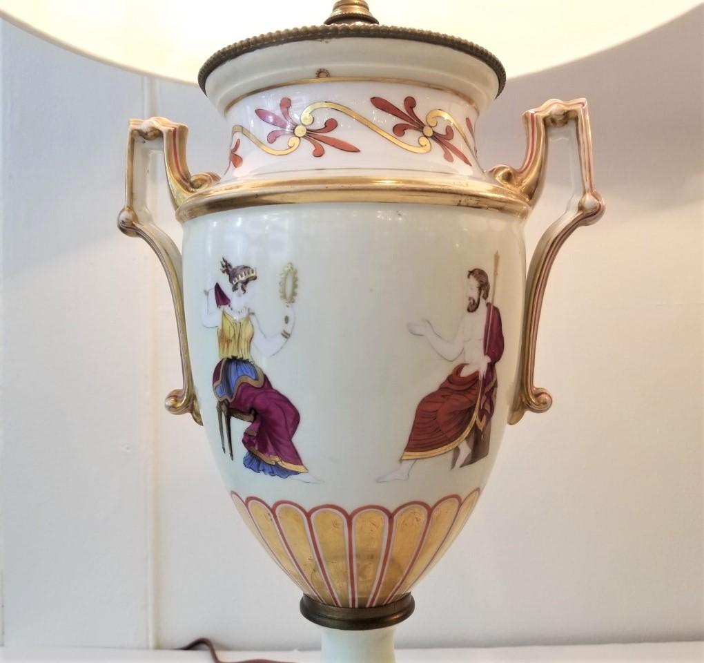 19th Century English Regency Grecian Style Urns Converted to Lamps For Sale 6