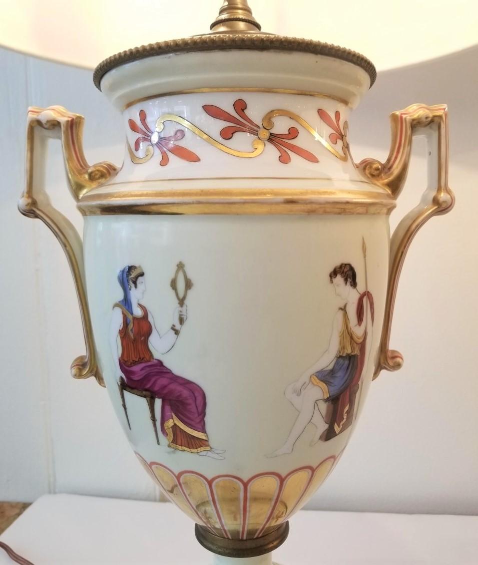 19th Century English Regency Grecian Style Urns Converted to Lamps For Sale 1