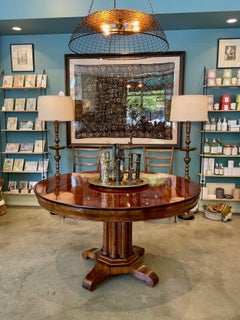 19th C English Regency Mahogany Round Pedestal Table