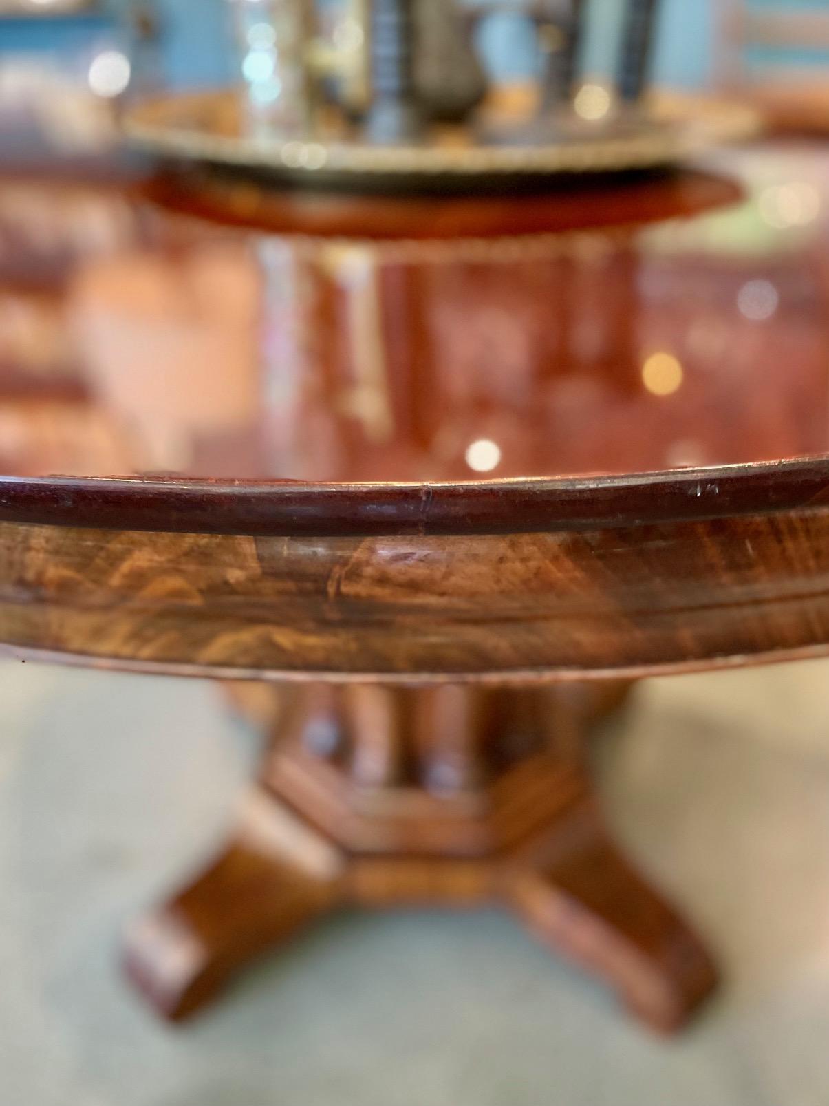 19th Century 19th C English Regency Mahogany Round Pedestal Table