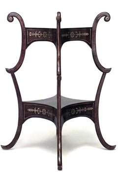 English Regency Rosewood Brass Inlaid End Table