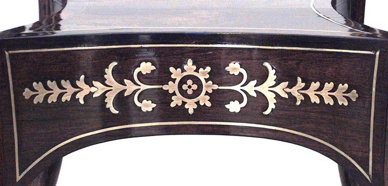 English Regency Rosewood Brass Inlaid End Table For Sale 1