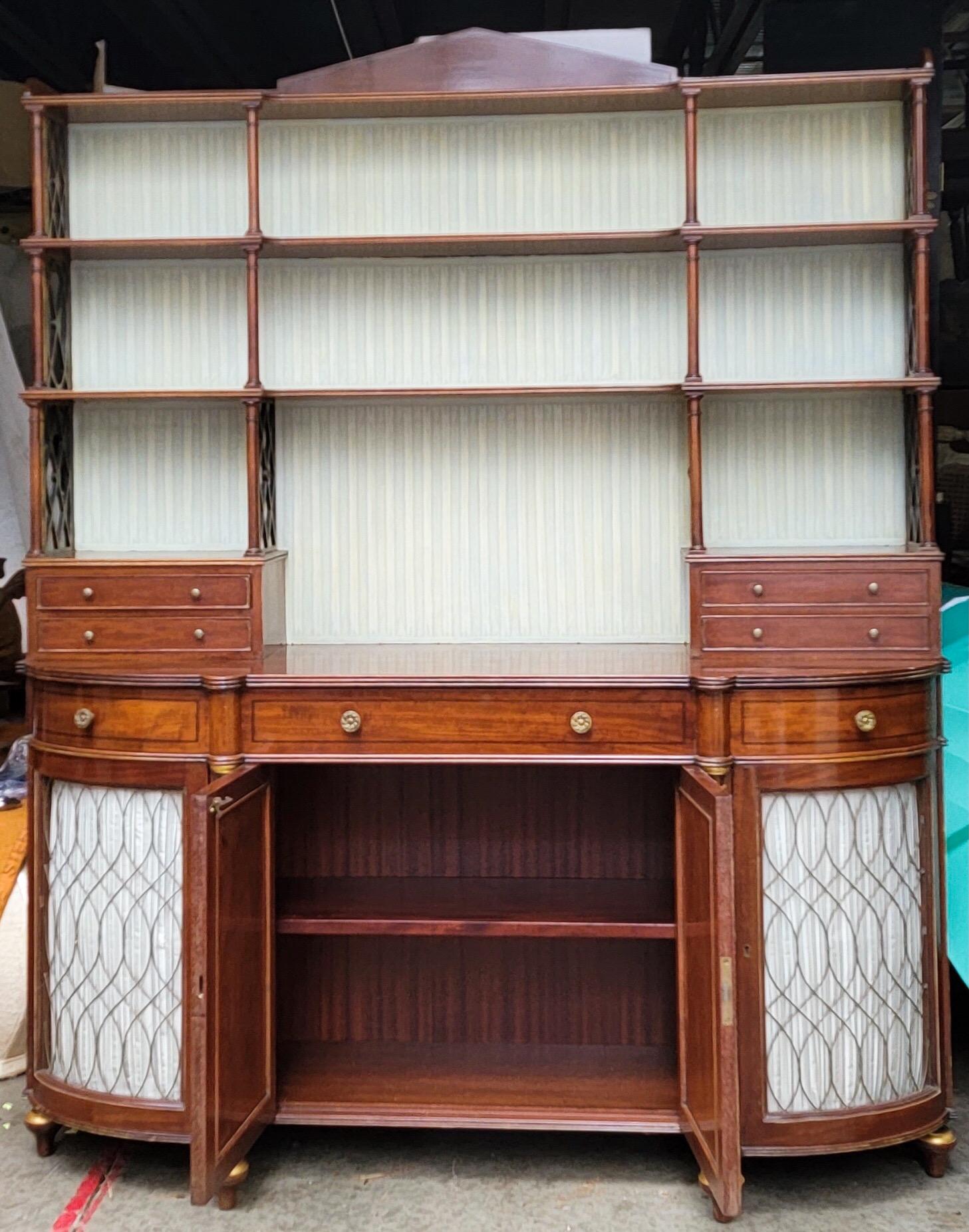 19th-C. English Regency Style Mahogany And Brass Cabinet / Bar / Desk 1