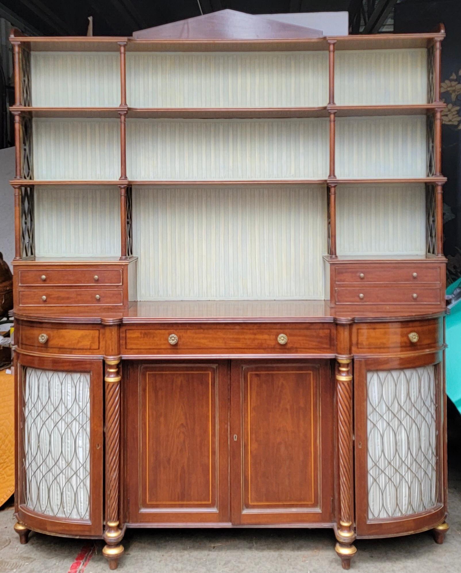 19th-C. English Regency Style Mahogany And Brass Cabinet / Bar / Desk 4