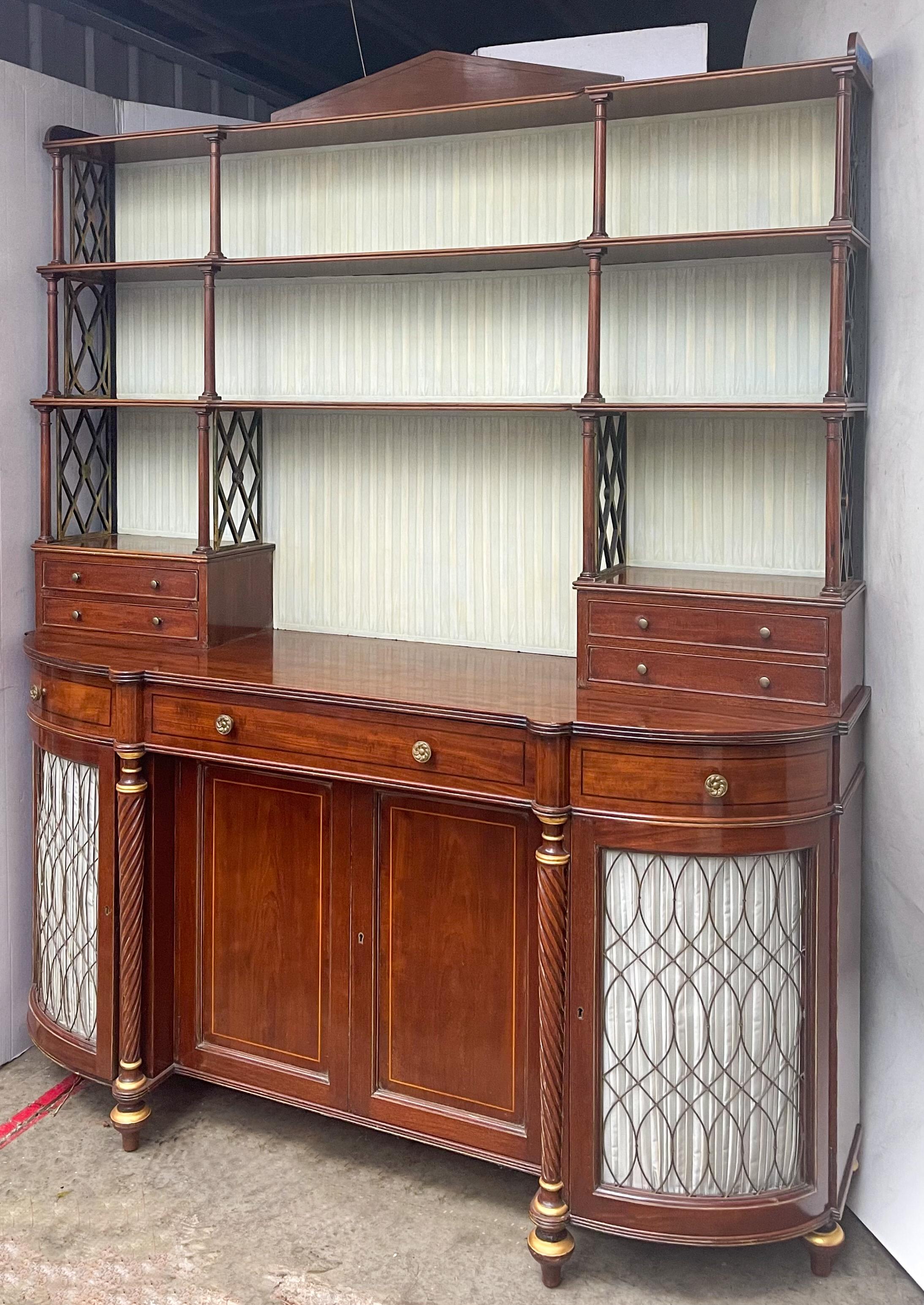 19th-C. English Regency Style Mahogany And Brass Cabinet / Bar / Desk 5
