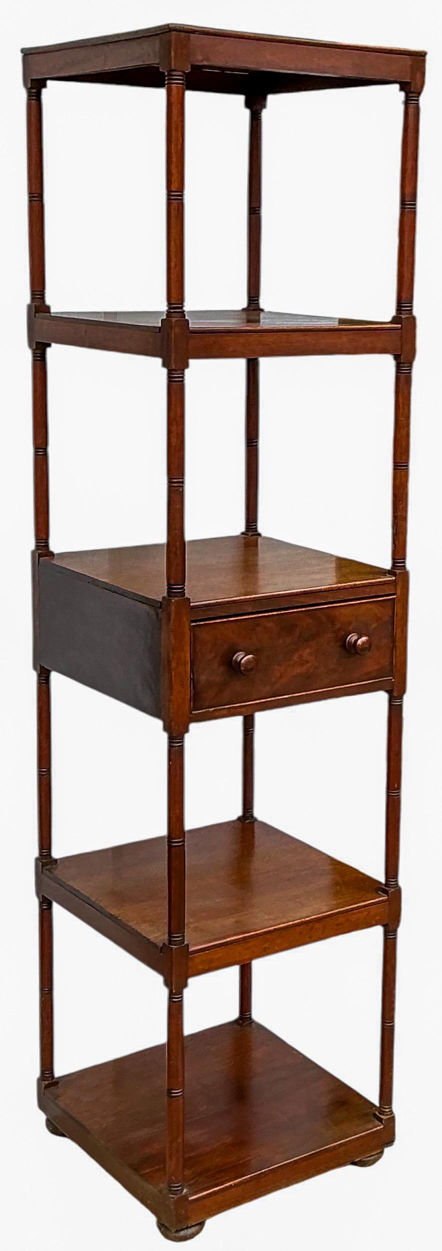 19th-C. English Regency Style Mahogany Etagere / Bookcase / Shelf - 4 Tiers 1