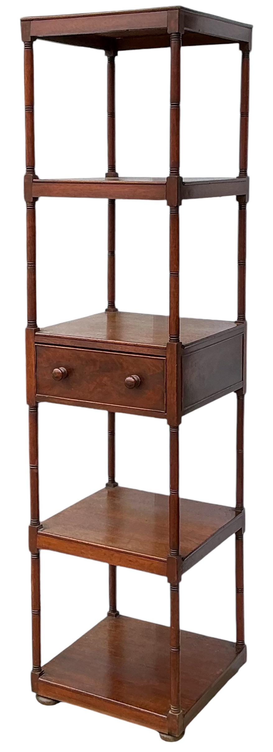 19th-C. English Regency Style Mahogany Etagere / Bookcase / Shelf - 4 Tiers 3