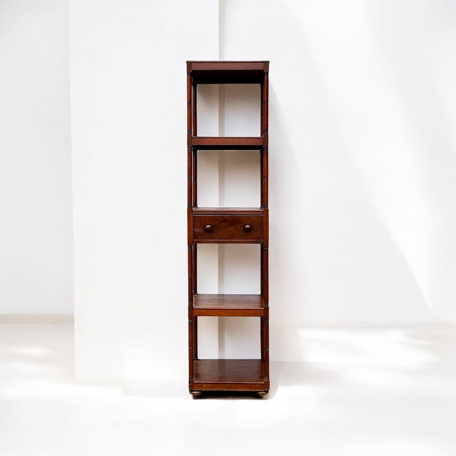 19th-C. English Regency Style Mahogany Etagere / Bookcase / Shelf - 4 Tiers 4