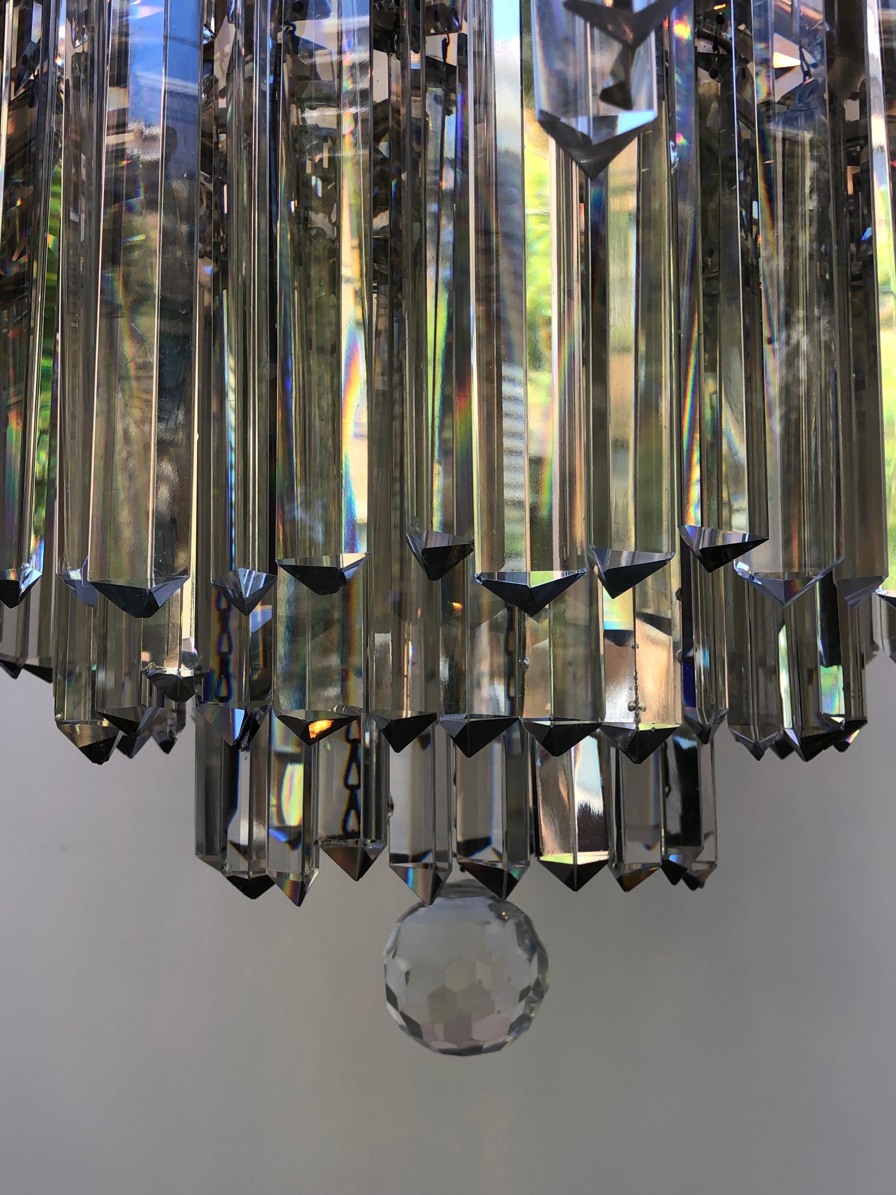 19th C. English Regency Waterfall Silver Plate & Crystal Chandelier / Gasolier For Sale 6