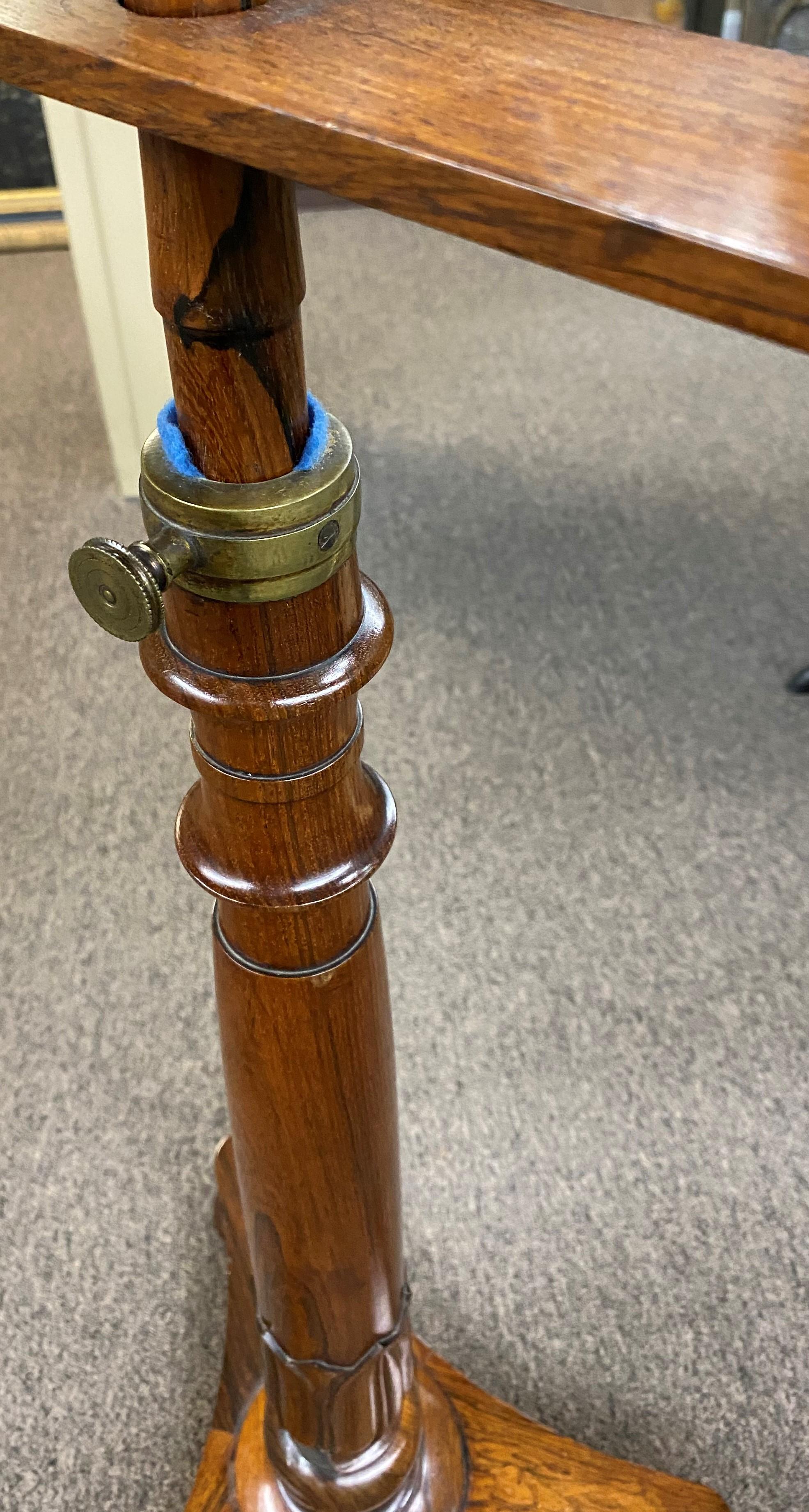 19th C English Rosewood Music Stand with Candle Sconces For Sale 2