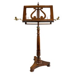 19th C English Rosewood Music Stand with Candle Sconces