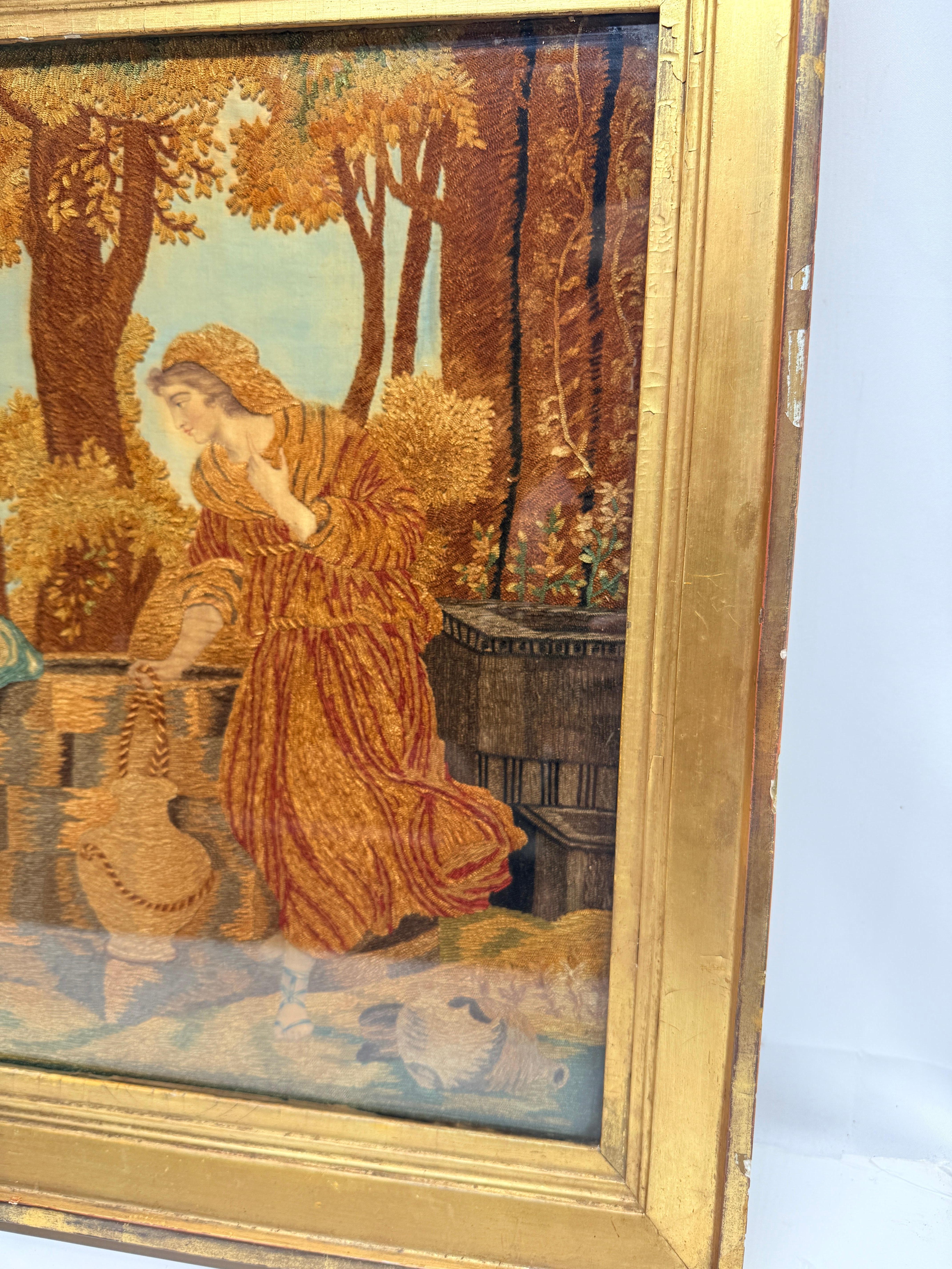 19. Jahrhundert, English School 'Christus und die samaritanische Frau am Brunnen' Auf Seide im Angebot 5