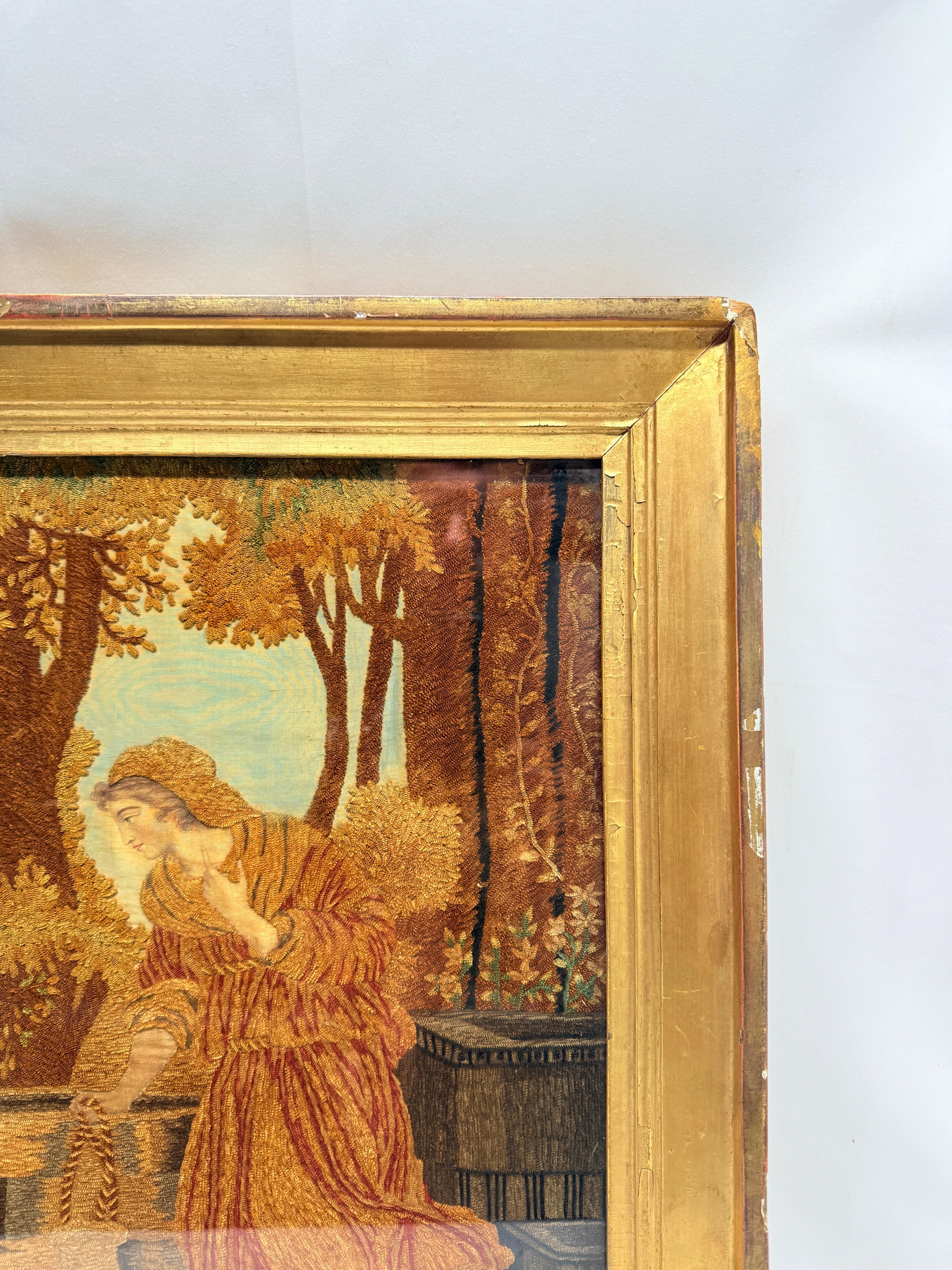 19. Jahrhundert, English School 'Christus und die samaritanische Frau am Brunnen' Auf Seide (Präraphaelismus) im Angebot