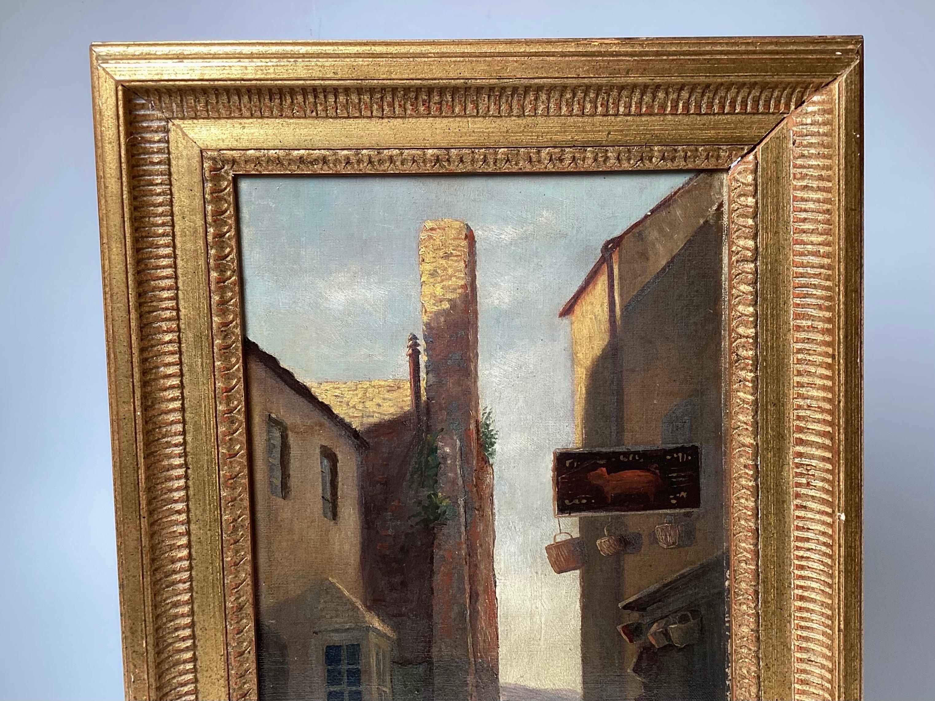 19th c. English School Oil Painting on Canvas, of Saint Ives In Good Condition For Sale In Lambertville, NJ