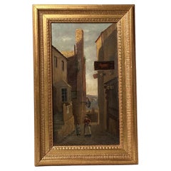 19th c. English School Oil Painting on Canvas, of Saint Ives