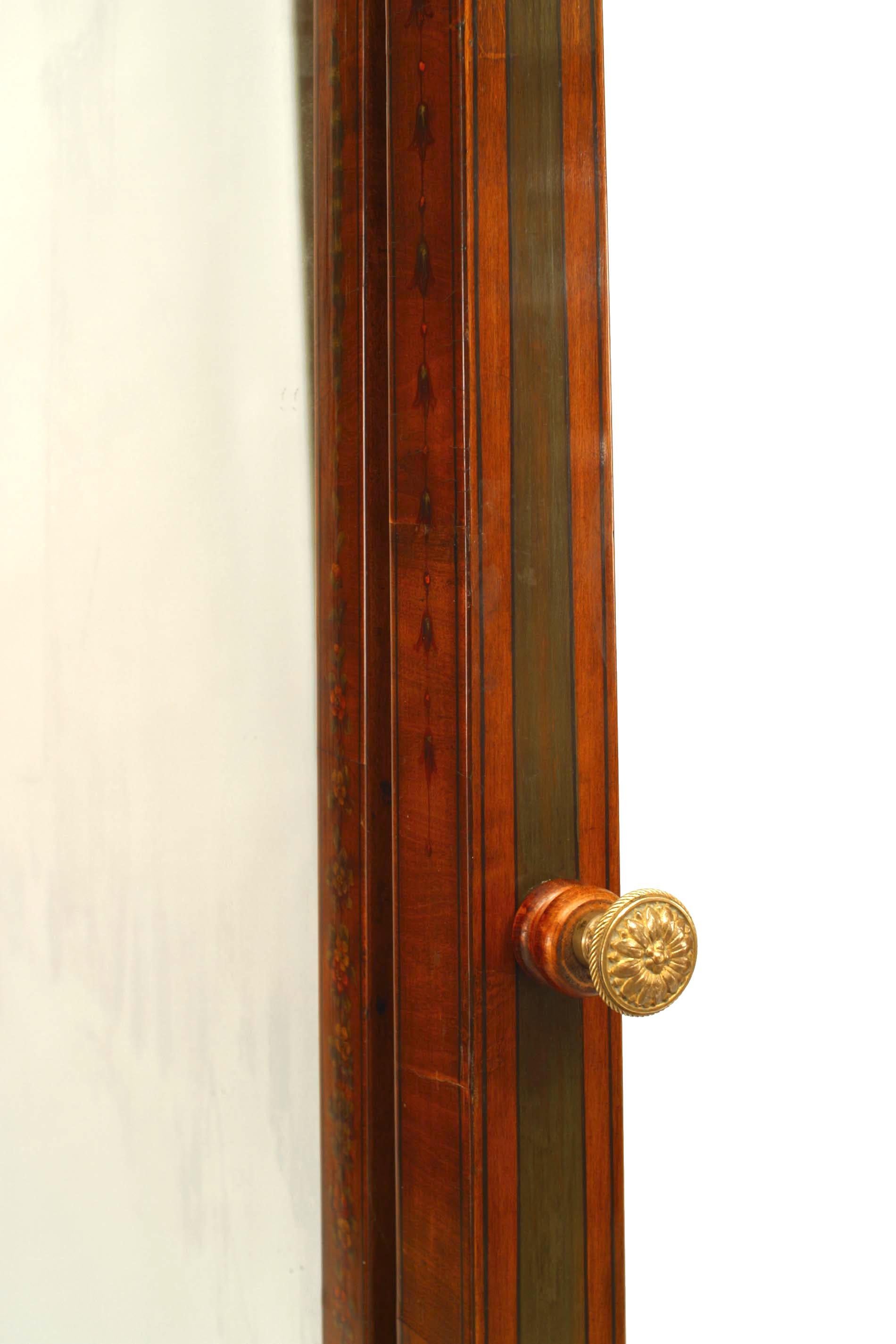Englischer Cheval-Spiegel aus Seidenholz im Sheraton-Stil im Angebot 3