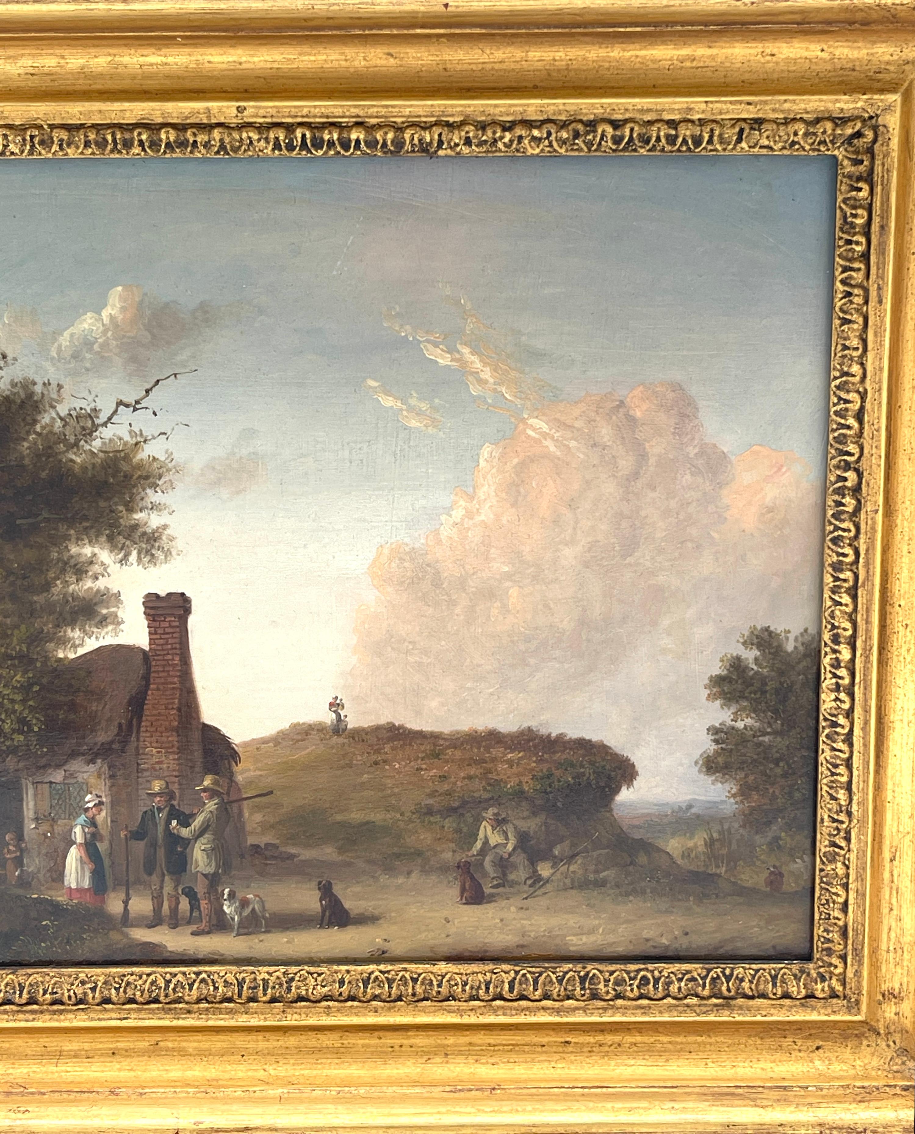 19th C English Sporting Landscape with Hunters & Dogs, by Edmund Bristow  For Sale 2