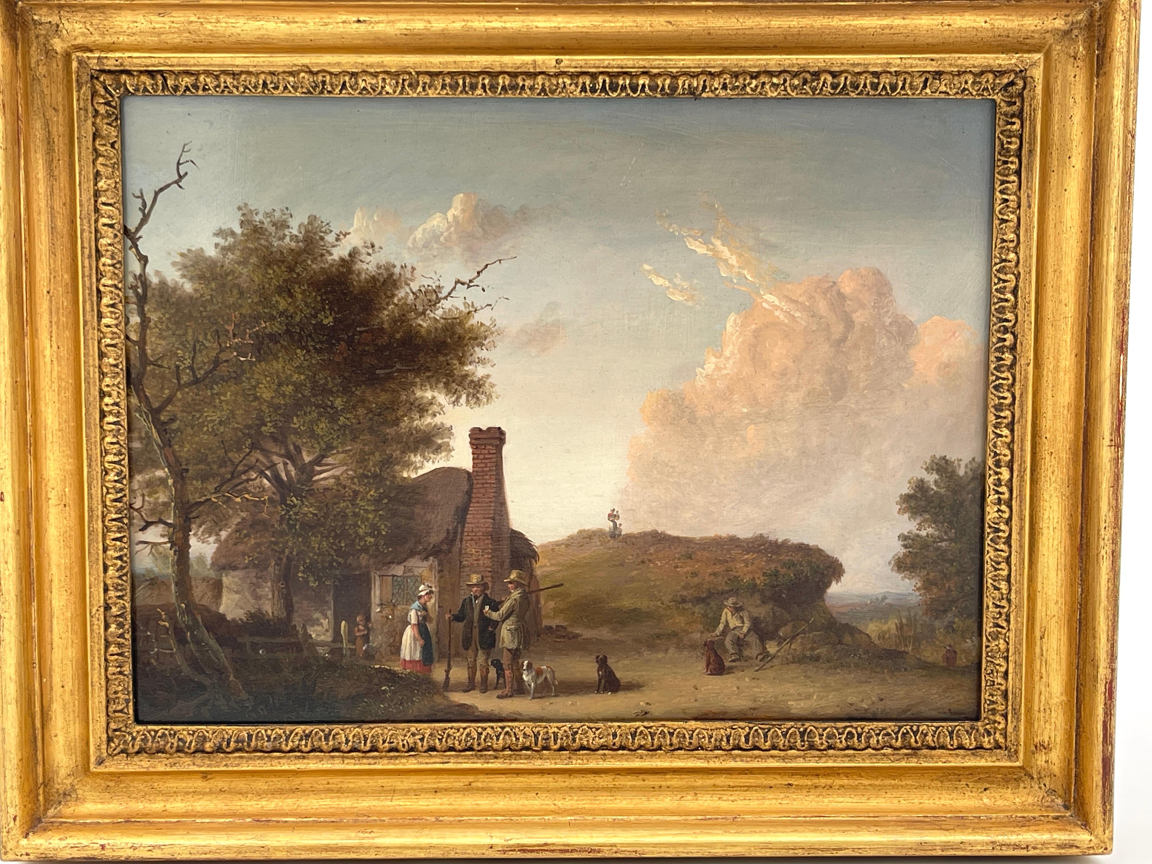 19th C English Sporting Landscape with Hunters & Dogs, by Edmund Bristow  For Sale 3