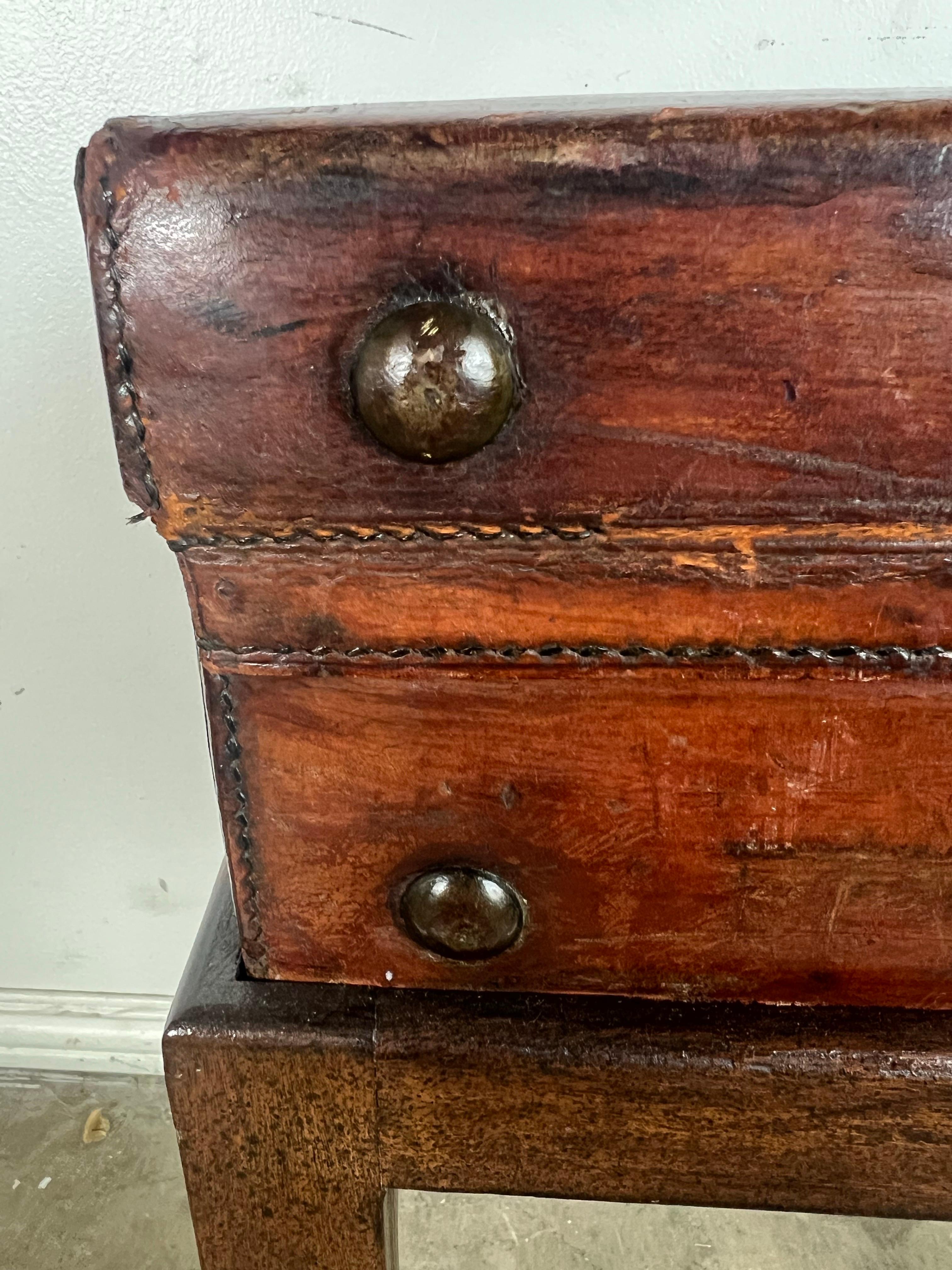 19th C. English Suitcase Side Table For Sale 6