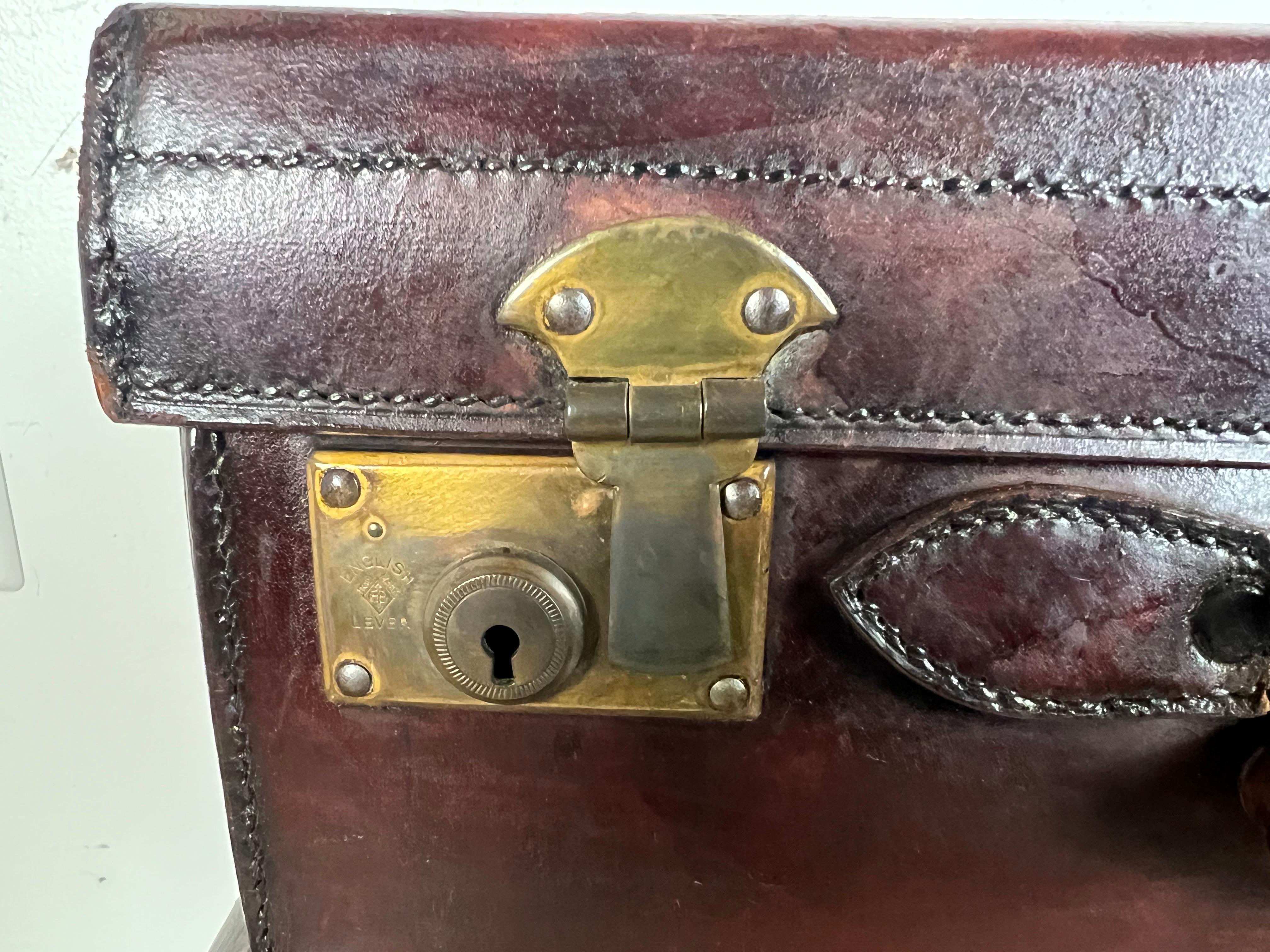 Leather 19th C. English Suitcase Side Table For Sale