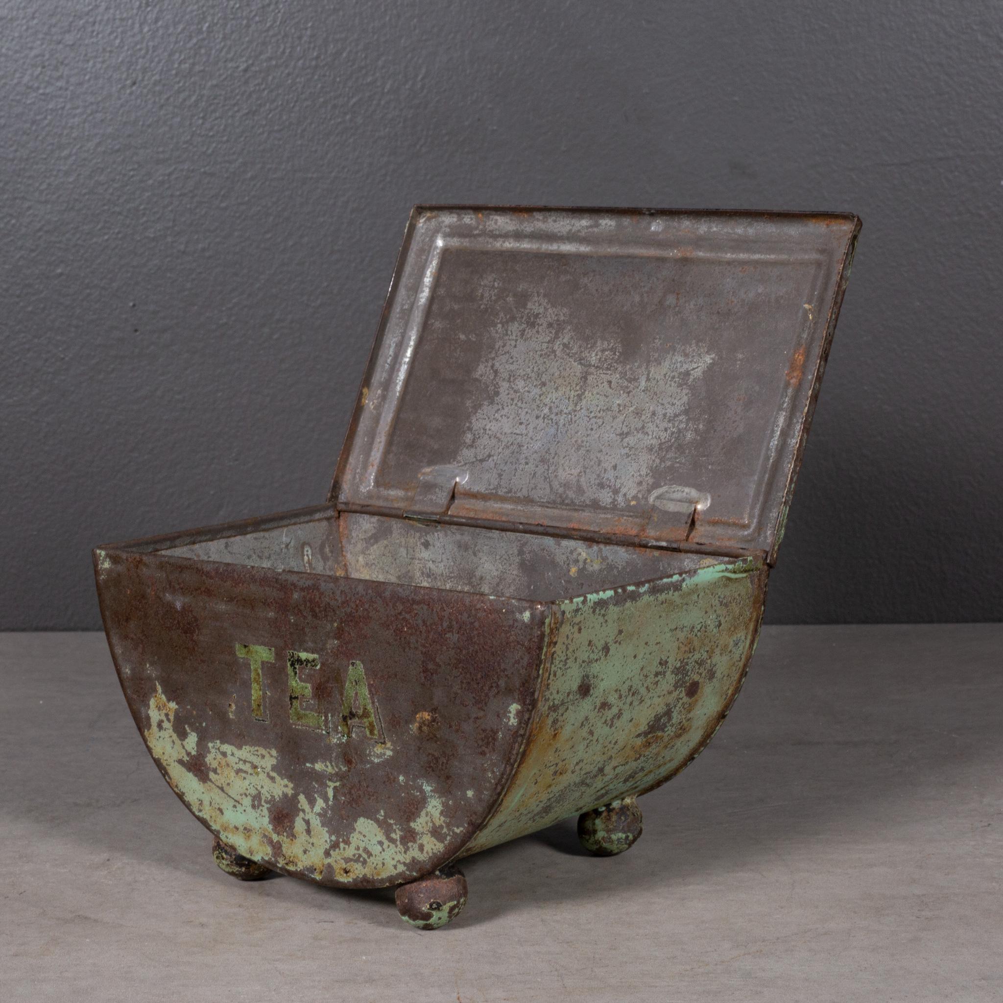 19th Century 19th c. English Toleware Tea Bin c.mid-1800s (FREE SHIPPING) For Sale