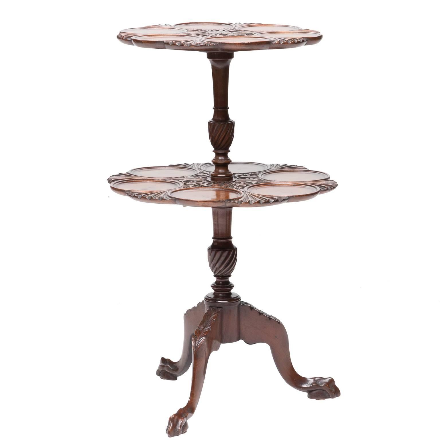Chippendale 19th Century English Two-Tier Dessert Table