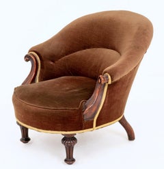 19th Century English Upholstered Tub Chair