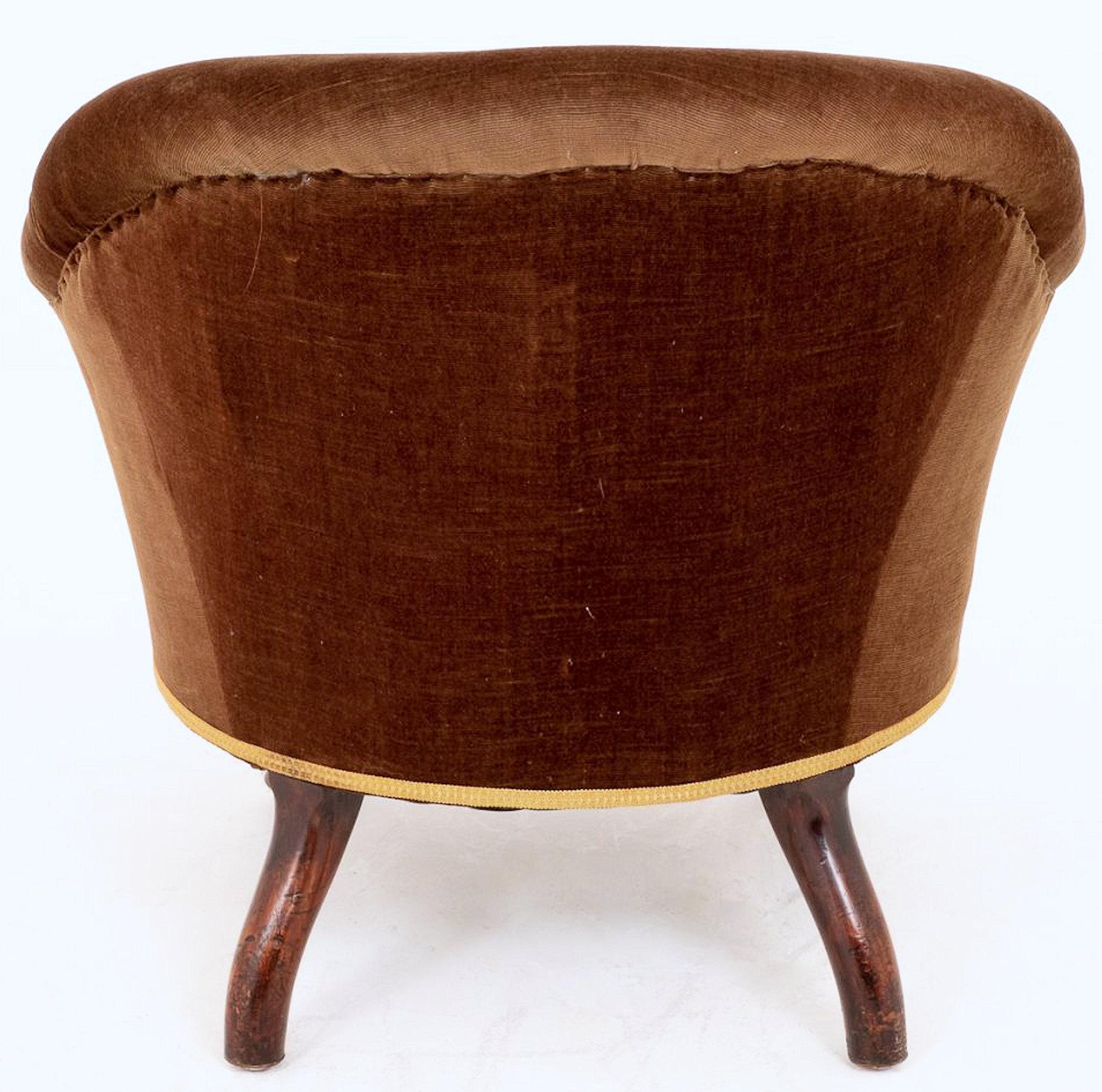 Upholstery 19th Century English Upholstered Tub Chair