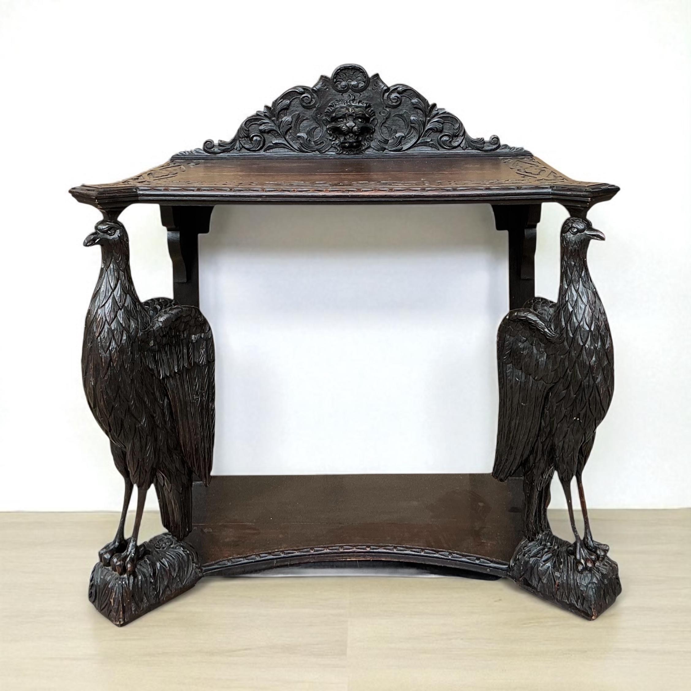19. Jahrhundert. Englisch viktorianischen Eiche geschnitzt Eagle Form Konsolentisch / Credenza im Angebot 5