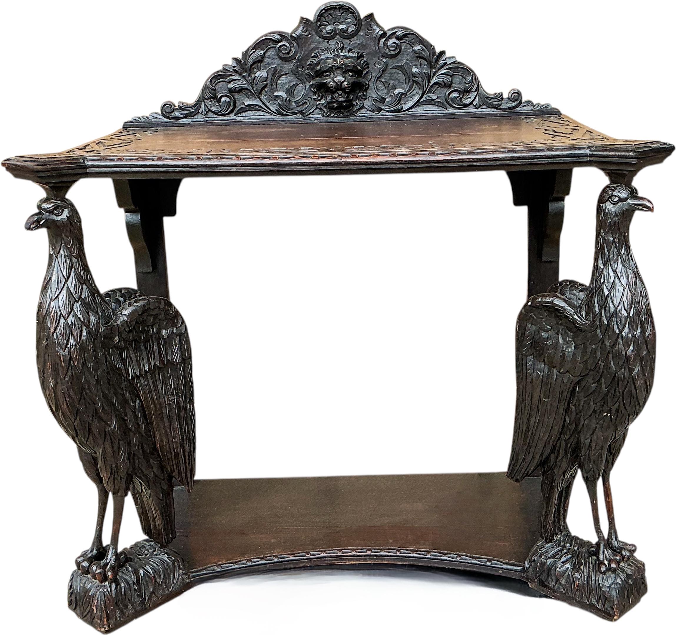 19. Jahrhundert. Englisch viktorianischen Eiche geschnitzt Eagle Form Konsolentisch / Credenza im Angebot 4