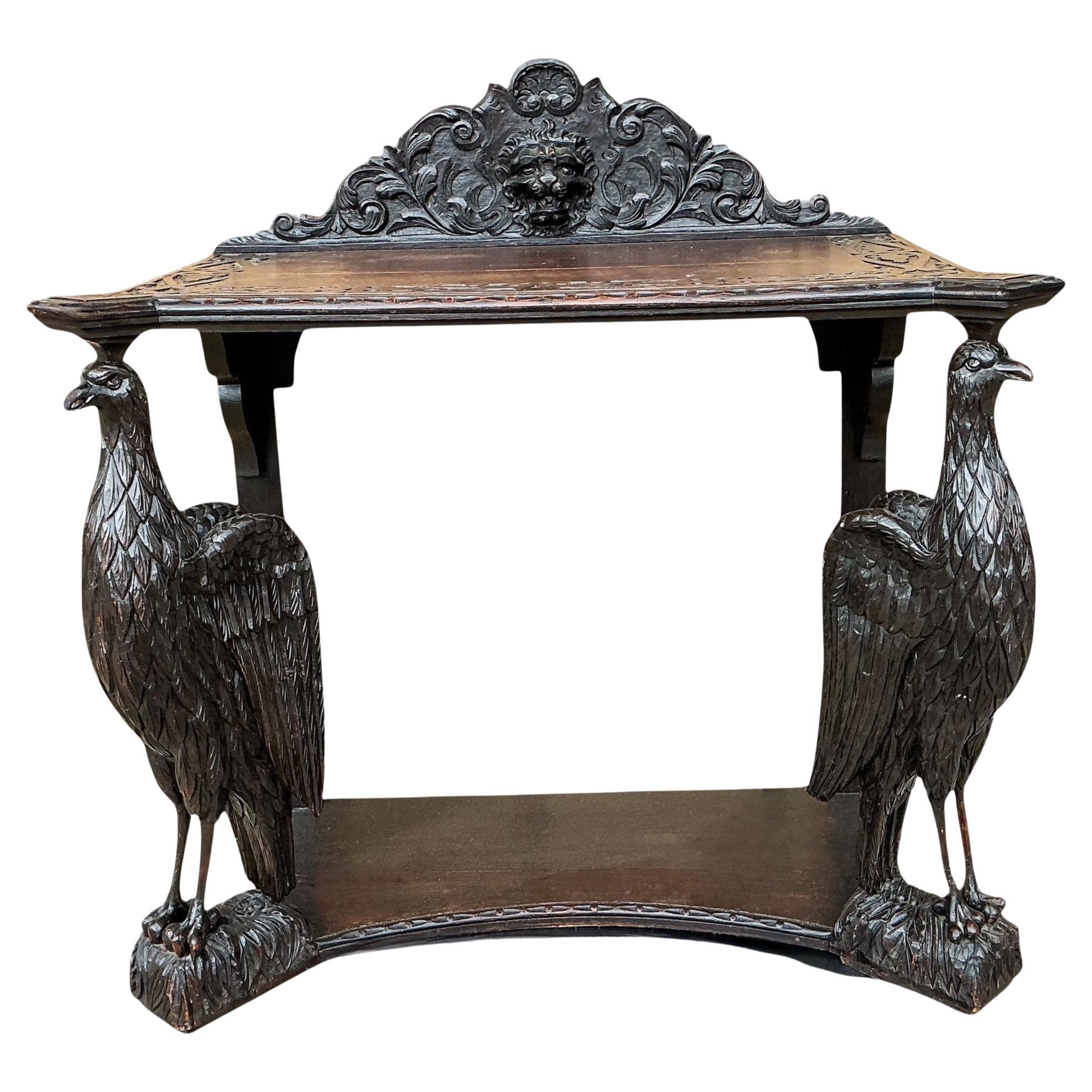 19. Jahrhundert. Englisch viktorianischen Eiche geschnitzt Eagle Form Konsolentisch / Credenza im Angebot