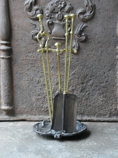 19th C. English Victorian Fireplace Companion Set