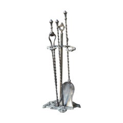 Outils de cheminée victoriens anglais du 19ème siècle