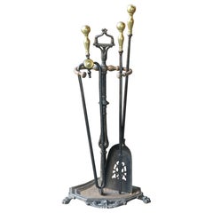19th C. English Wrought Iron Victorian Companion Set