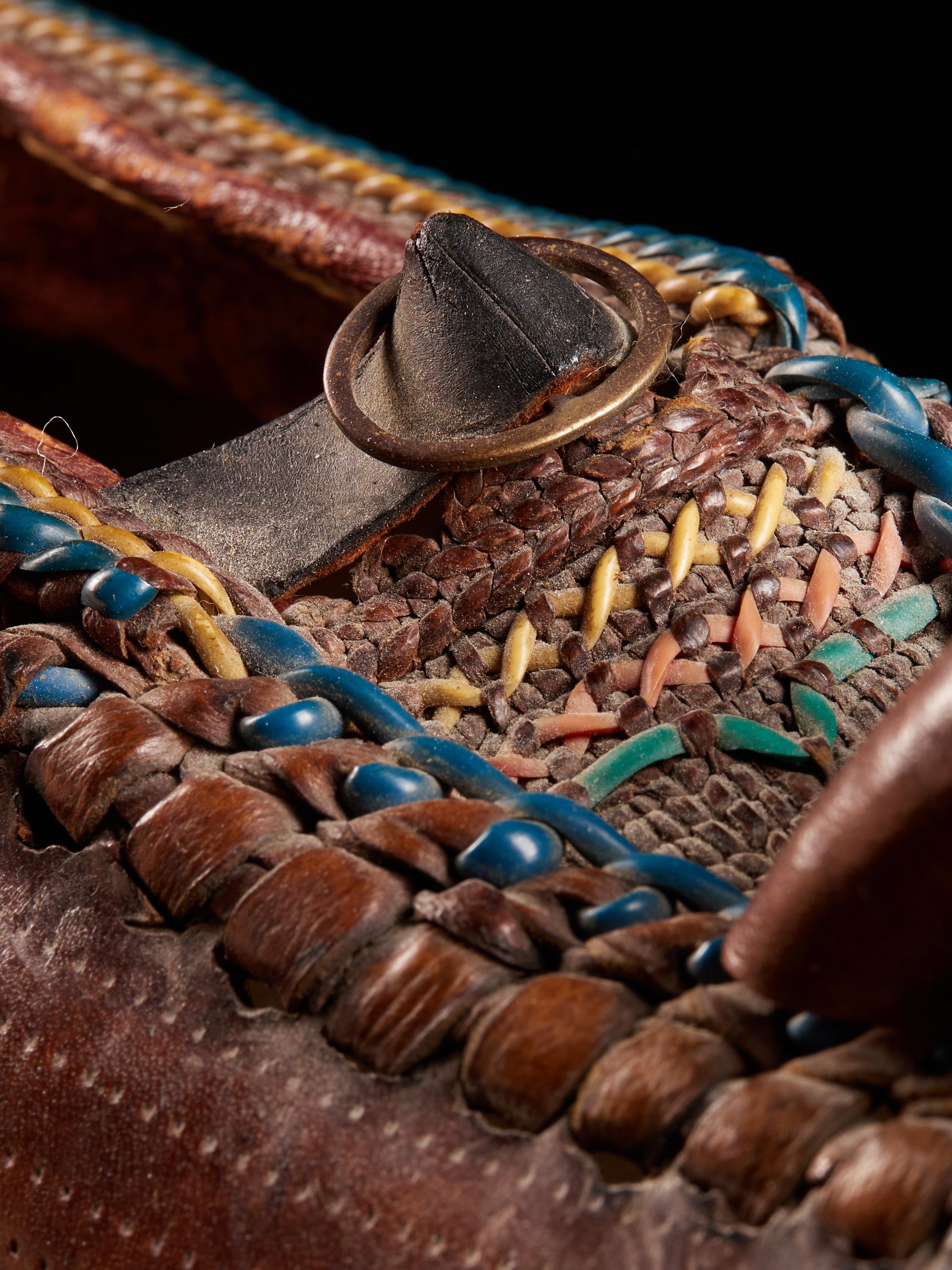 19th Century Ethnic Leather Decorated Woman's Shoe For Sale 6