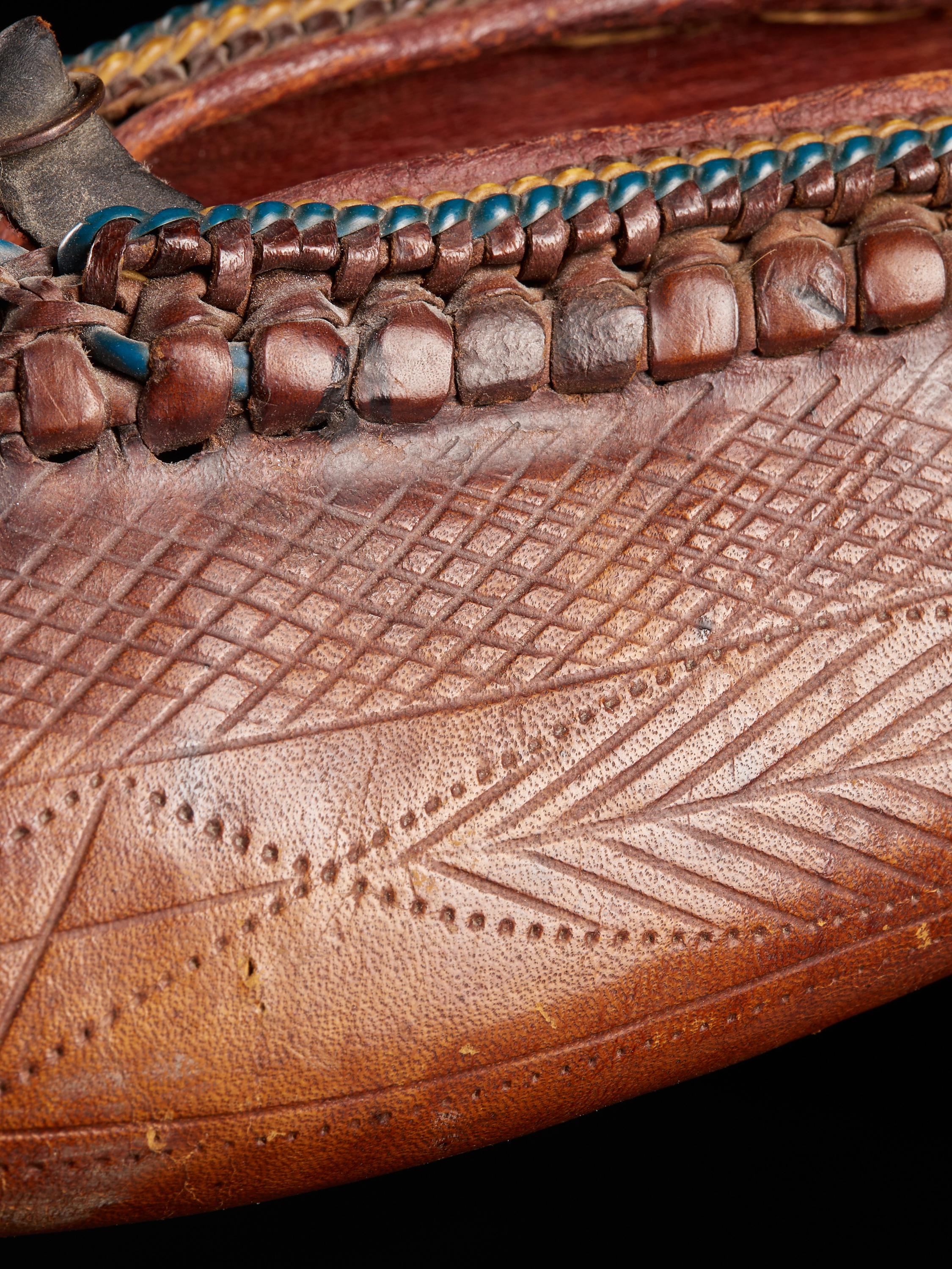 19th Century Ethnic Leather Decorated Woman's Shoe For Sale 8