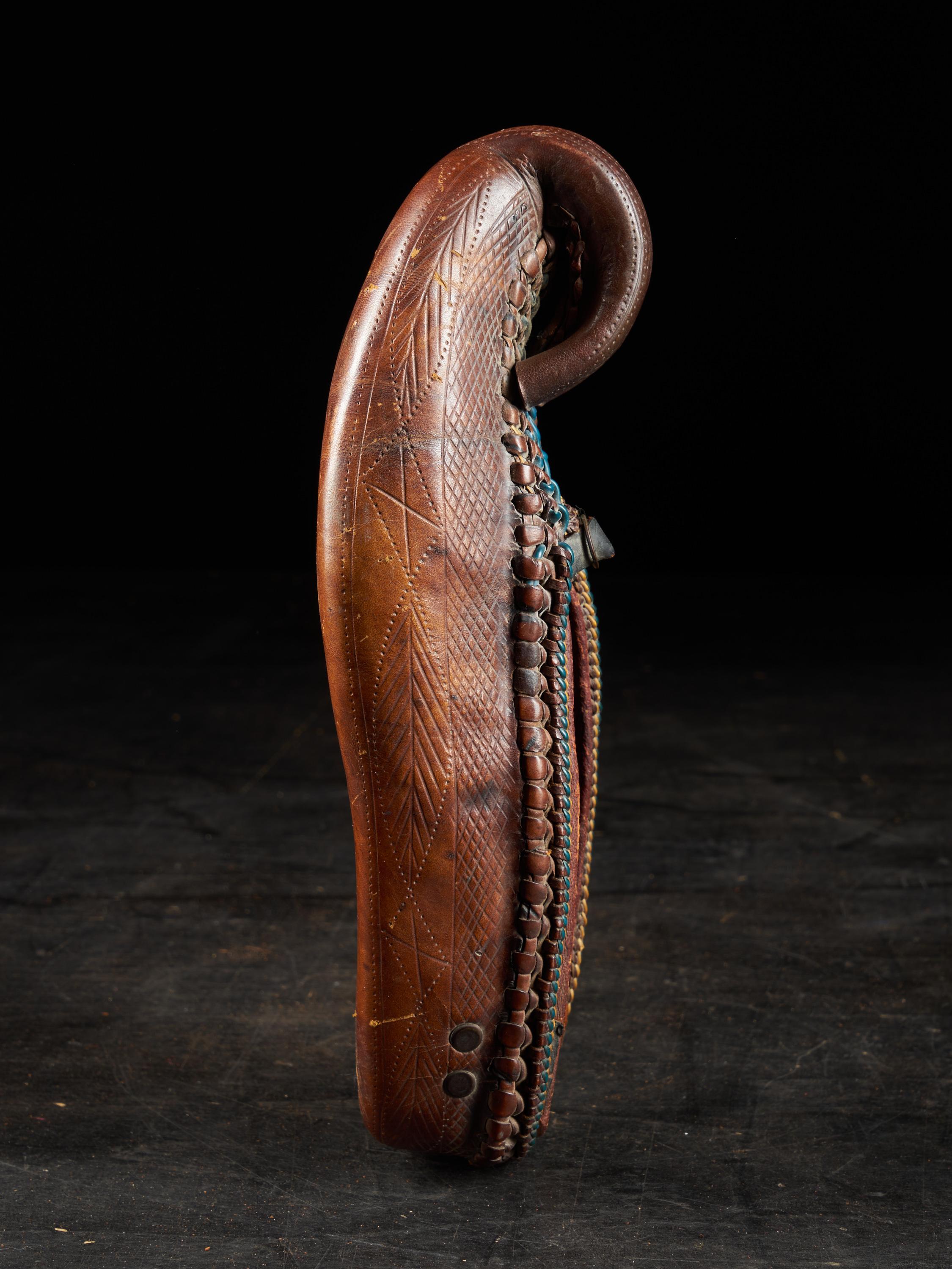 19th Century Ethnic Leather Decorated Woman's Shoe For Sale 4