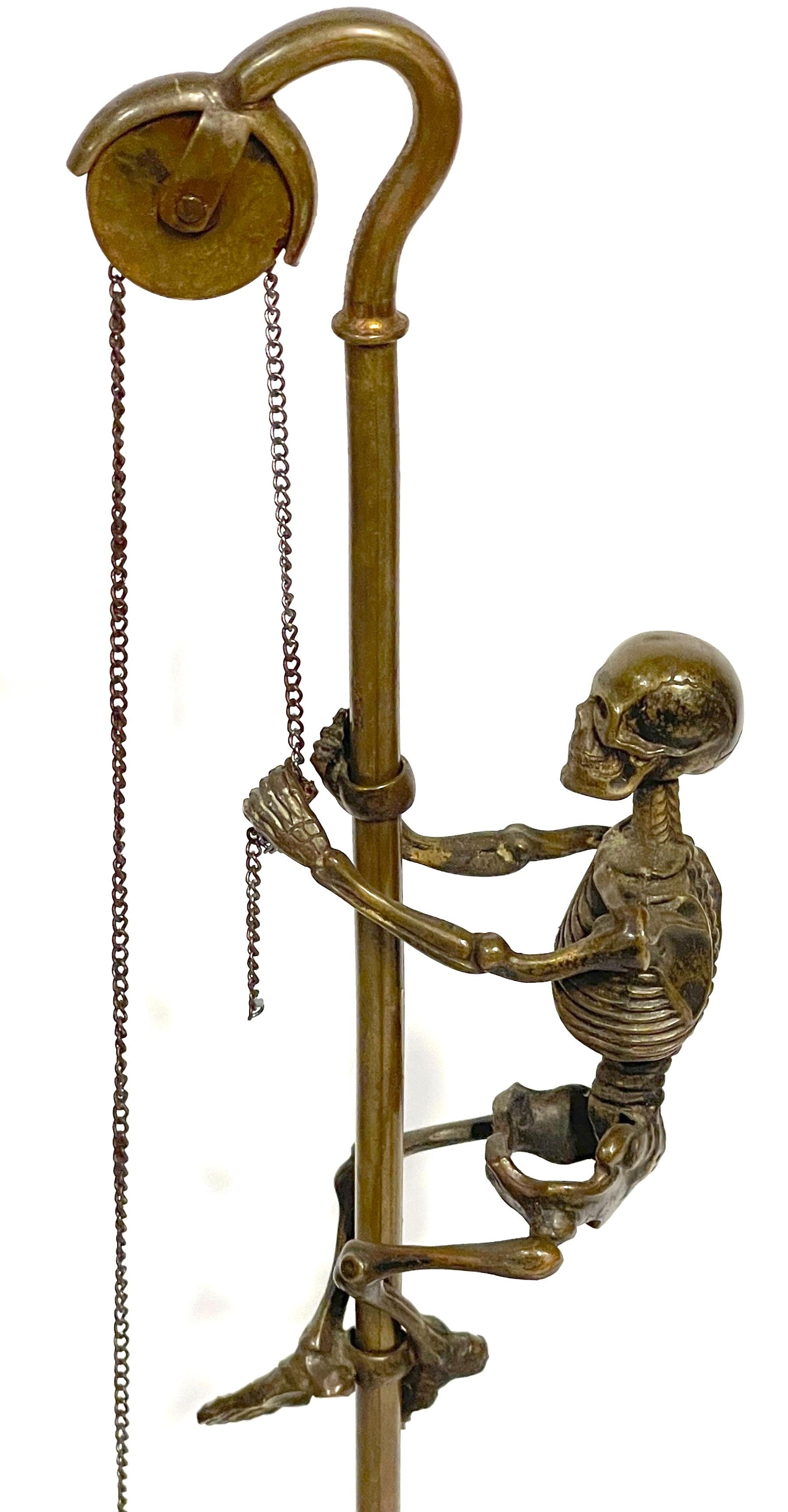 19th C European Bronze 'Memento Mori' /Analogical Mechanical Skeleton Sculpture  7